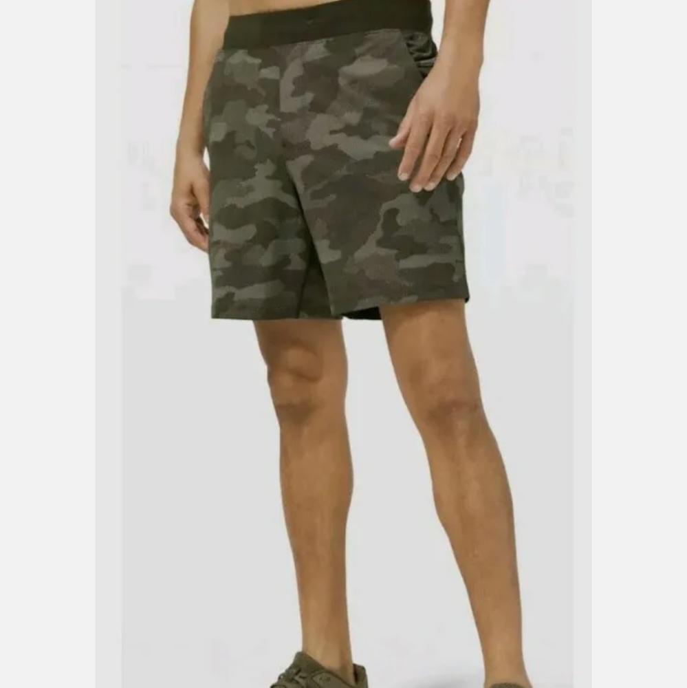 Lululemon Green Camo THE Short 9” Linerless
